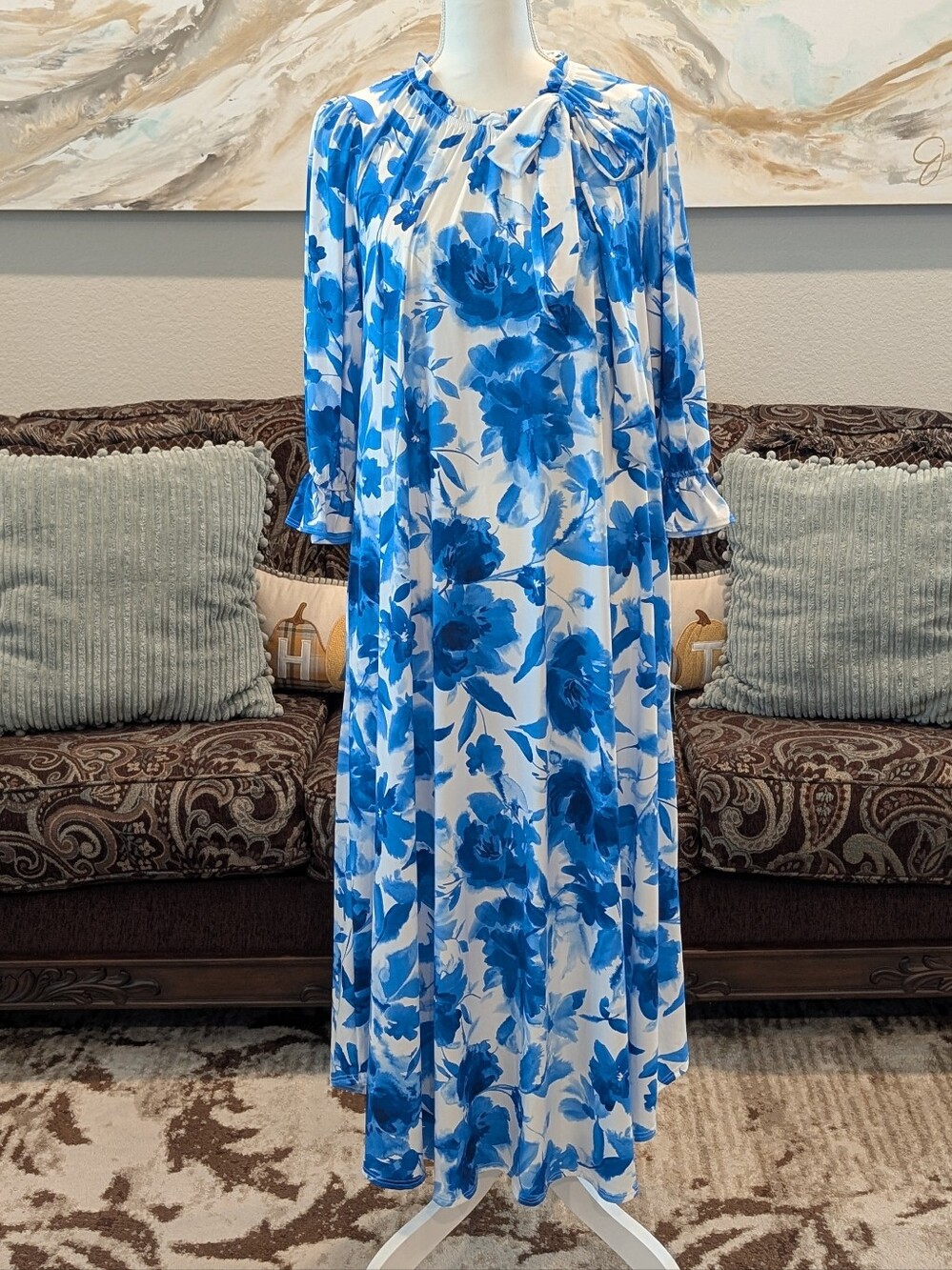 Blue Floral Maxi Dress